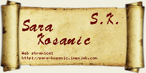 Sara Kosanić vizit kartica